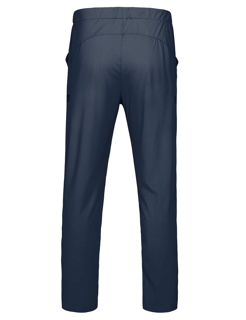Little Donkey Andy Men's Ultra-Stretch Lightweight Quick Dry Athletic Pants Drawstring Travel Exercise Running Jogging Navy XL - Image 2